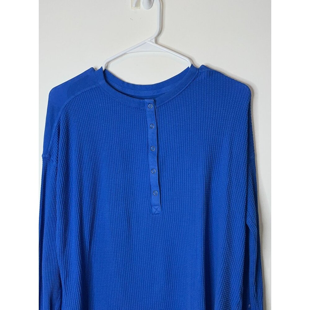 Offline Long-Sleeve Blue Thermal Henley Top XS - Picture 2 of 8